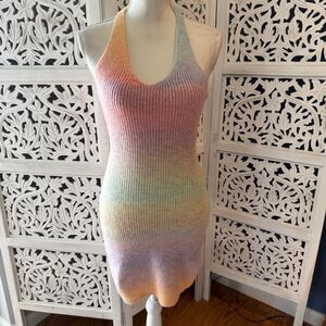 NWT Beginning Boutique Pastel Knit Mini Dress Sz M